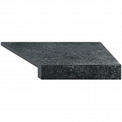 Угловой Г-образный элемент бортовой плитки Aquaviva Granito Black, 595x345x50(20) мм (правый/45°)