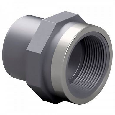 Адаптер-втулка ПВХ Effast RGRAFR020B с металлическим кольцом, d20x1/2"