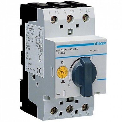 Автоматический выключатель для защиты двигателя Hager MM506N I=10.0-16.0А